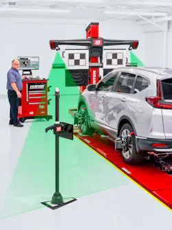 The new product combines Hunter's standard alignment technology with an easy-to-use guided target placement system for around-the-vehicle coverage. The new product combines Hunter's standard alignment technology with an easy-to-use guided target placement system for around-the-vehicle coverage.