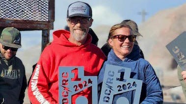 This event is George and Lora Leyner, Falken Tires team drivers, third event this year in the Trail Buggy class.