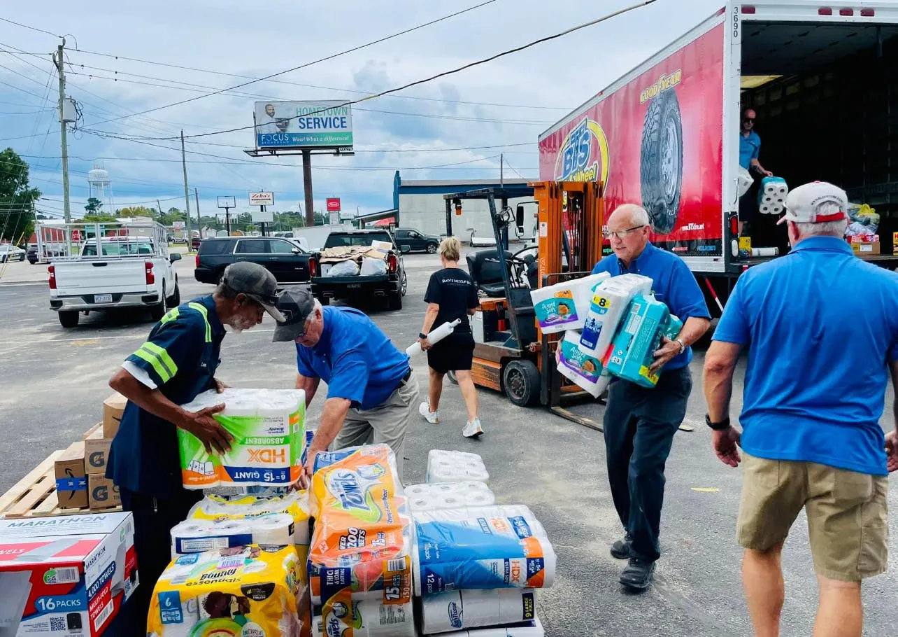 Rick Benton says that Black&rsquo;s Tire Service stores and BTS Tire & Wheel distribution centers have collected and sent about 30 truckloads of supplies down to the areas affected by the hurricane since the company first started accepting donations in late September.