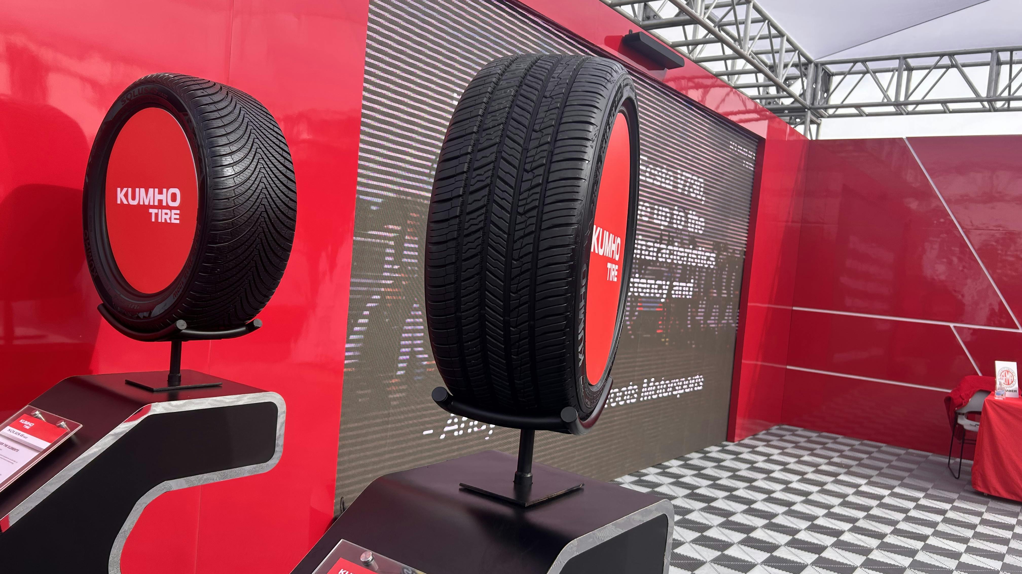 Kumho Tire USA highlighted its Ecsta Sport A/S PA71 (pictured on right).