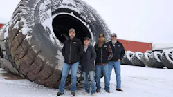“We have our fingers on the pulse of mining activity in this part of the country,” says Craig Stevens, general manager of Gillette, Wyo.-based Big Horn Tire (pictured on right, with from left to right, Wes Brown, Big Horn Tire’s director of business development; Jennifer Williams, Big Horn Tire’s director of administration and retail sales; and Josh Crump, the dealership's director of asset management.) “We have our fingers on the pulse of mining activity in this part of the country,” says Craig Stevens, general manager of Gillette, Wyo.-based Big Horn Tire (pictured on right, with from left to right, Wes Brown, Big Horn Tire’s director of business development; Jennifer Williams, Big Horn Tire’s director of administration and retail sales; and Josh Crump, the dealership's director of asset management.)