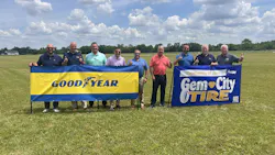 Jeff Lecklider, owner and president of Dayton, Ohio-based Gem City Tire (second from right) says he and his company are selling more than just truck tires. Their real job is to reduce customers' cost-per-mile. Jeff Lecklider, owner and president of Dayton, Ohio-based Gem City Tire (second from right) says he and his company are selling more than just truck tires. Their real job is to reduce customers' cost-per-mile.