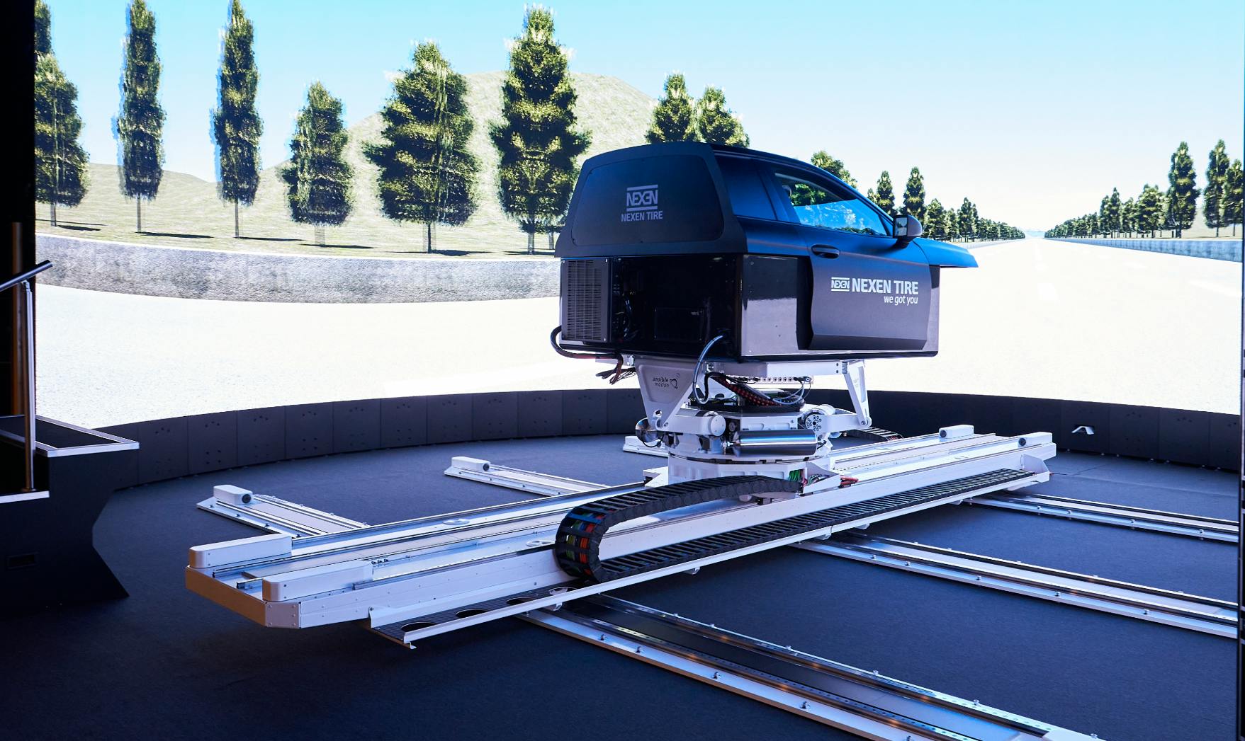 Nexen has invested in a driving simulator to aid in its tire development process. Eventually the company plans to invest in a completely virtual process to replace all of its manual tire testing.