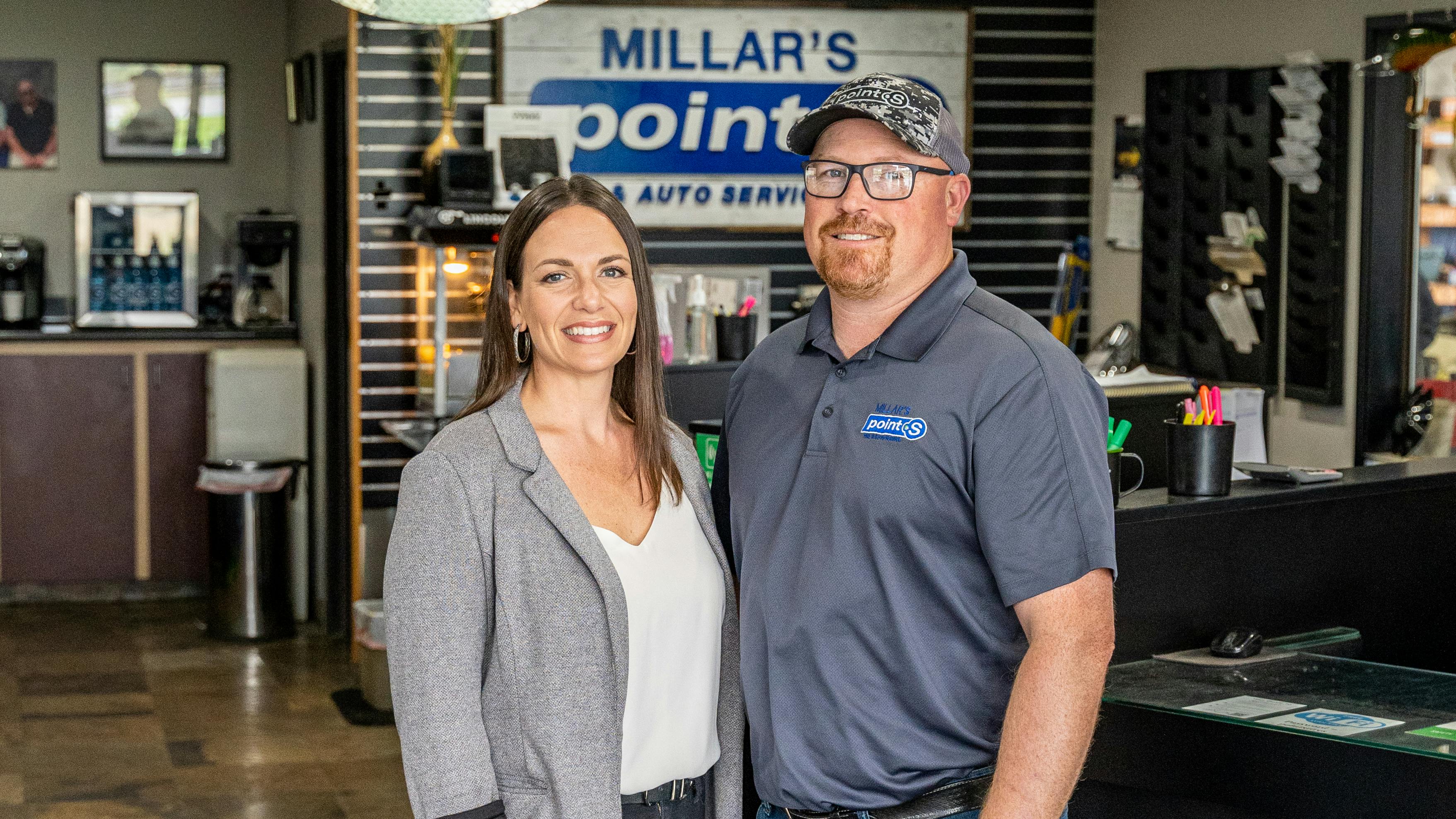Ben Millar and his wife, Kyle, became the owners of Millar's Point S Tire and Auto in 2016. The family business has been a staple in the community for 65 years.