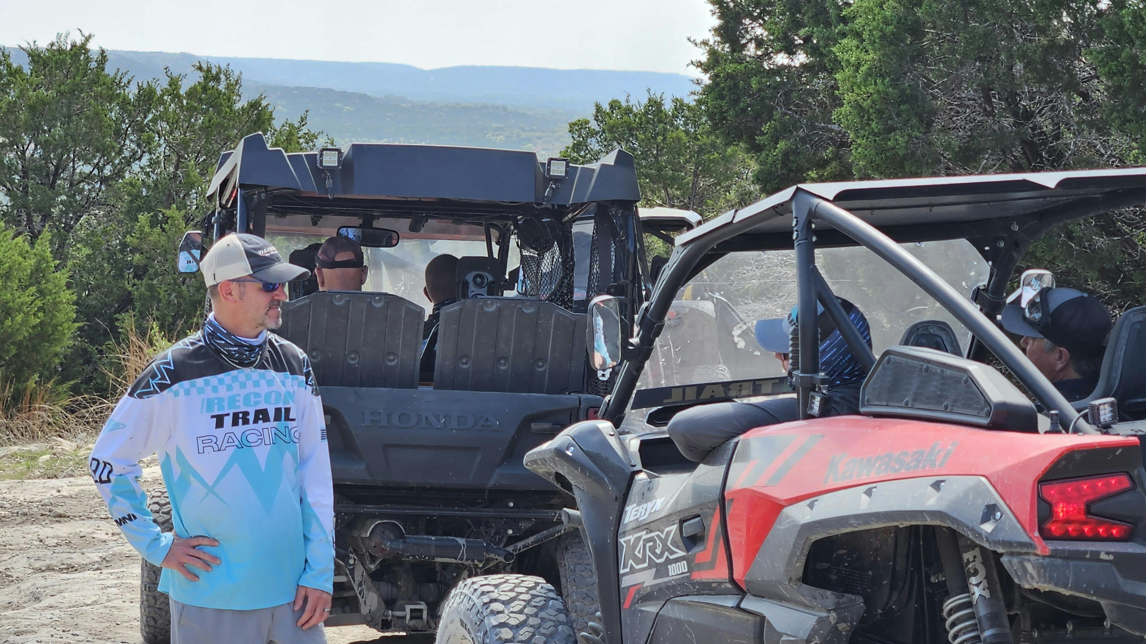 Radial ATV tires represent a small but fast-growing portion of the overall ATV market, which is why AOT decided that now is the time to introduce the new lines, said Chris Brackin, president of American Omni Trading Co. (pictured on left, talking with guests at a recent ride-and-drive event in Texas.)