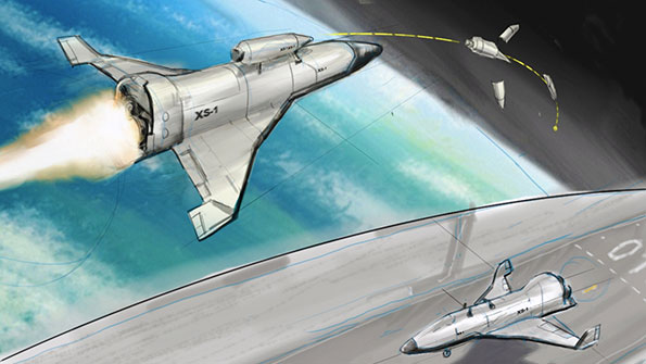 One of the goals of the XS1 program is to the ability to fly 10 times in 10 days Artist39s concept courtesy of DARPA