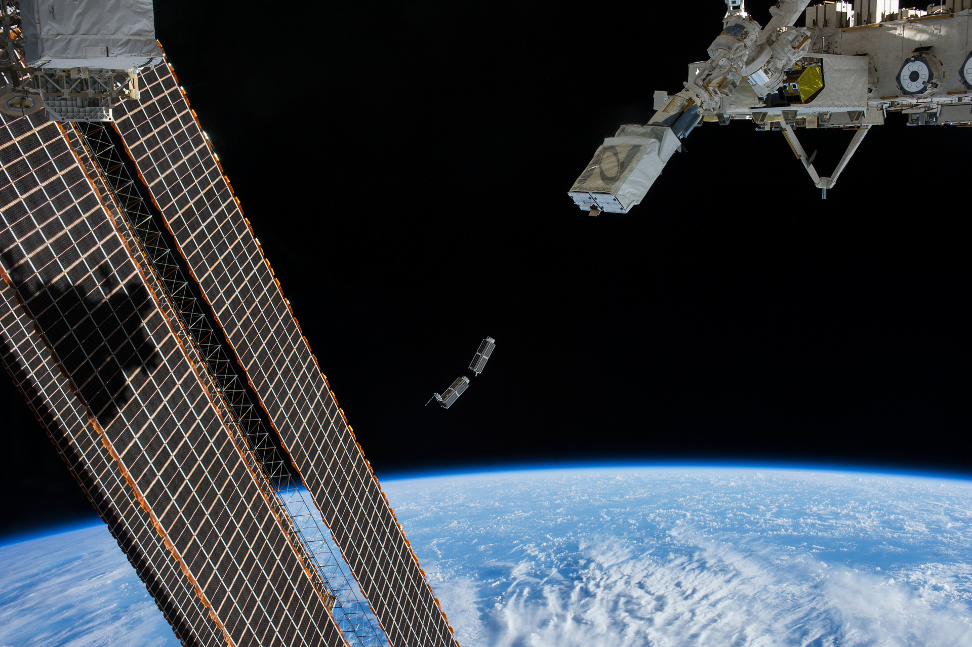 A pair of Cubesats launched out of the International Space Station in 2014 Image courtesy of NASA Johnson Space Center Creative Commons