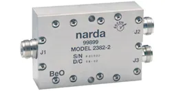 This is an example of a broadband twoway power divider suitable for splitting signals in test setups It spans 05 to 60 GHz and can handle as much as 250 W CW input power Photo courtesy of Narda Microwave East This is an example of a broadband twoway power divider suitable for splitting signals in test setups It spans 05 to 60 GHz and can handle as much as 250 W CW input power Photo courtesy of Narda Microwave East