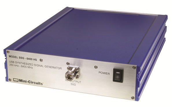 Model SSG6400HS is a compact costeffective synthesized test signal generator capable of 85dB dynamic range from 250 kHz to 6400 MHz