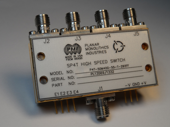 The model P4T50M40G55T292FF SP4T switch from PMI