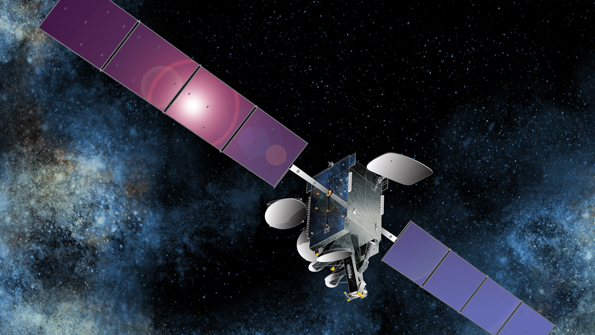 An artistic rendering of the THOR 7 satellite courtesy of Space SystemsLoral