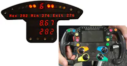 1. In 2009, the steering wheel had a display with LEDs (top left). The latest version has more buttons and switches along with an LCD display. 1. In 2009, the steering wheel had a display with LEDs (top left). The latest version has more buttons and switches along with an LCD display.