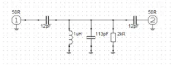 3. Shown is the 2-port example circuit used for VNA measurements. 3. Shown is the 2-port example circuit used for VNA measurements.