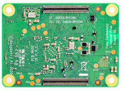 2. The Raspberry Pi CM4 has a pair of 100-pin connectors on the back. 2. The Raspberry Pi CM4 has a pair of 100-pin connectors on the back.