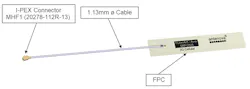 1. Shown is the FPC antenna with cable and I-PEX connector. 1. Shown is the FPC antenna with cable and I-PEX connector.