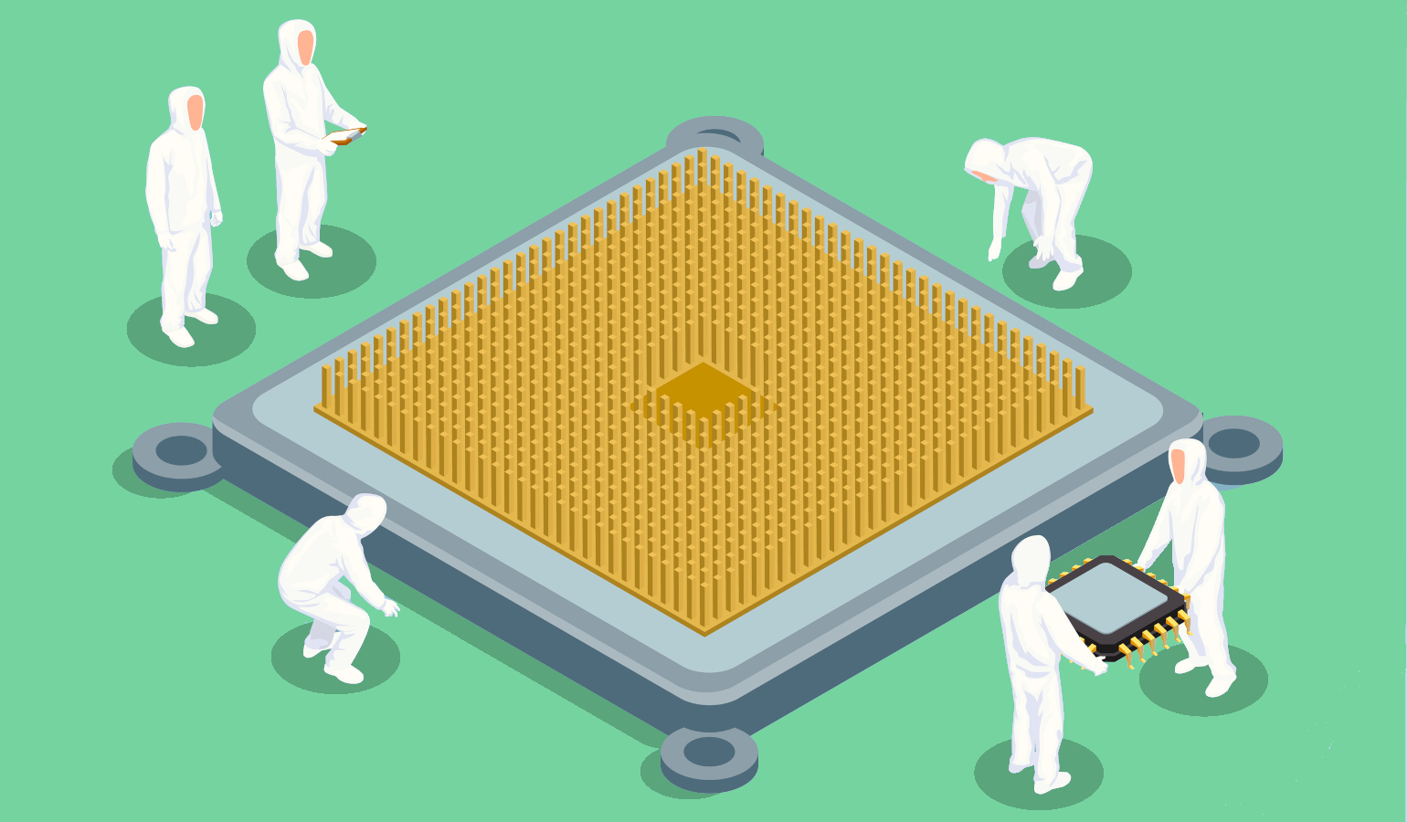 Semiconductors Stock Vector Green 629a70e9a5c2e