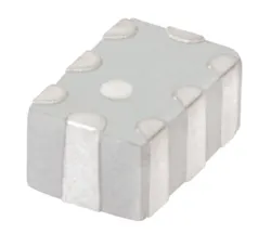 7. The BBFCG1-252+ is a SMT bandpass filter for 2.4 to 2.5 GHz with integrated balun for biasing active components. (Courtesy of Mini-Circuits) 7. The BBFCG1-252+ is a SMT bandpass filter for 2.4 to 2.5 GHz with integrated balun for biasing active components. (Courtesy of Mini-Circuits)