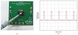 10. This is an example of getting a SW node waveform from the μModule package by floating the probe over the package, taking a coupled measurement. 10. This is an example of getting a SW node waveform from the μModule package by floating the probe over the package, taking a coupled measurement.