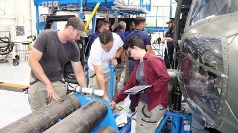 By working with operational S-70 Black Hawk helicopters, students at STA receive hands-on, real-world maintenance skills.
