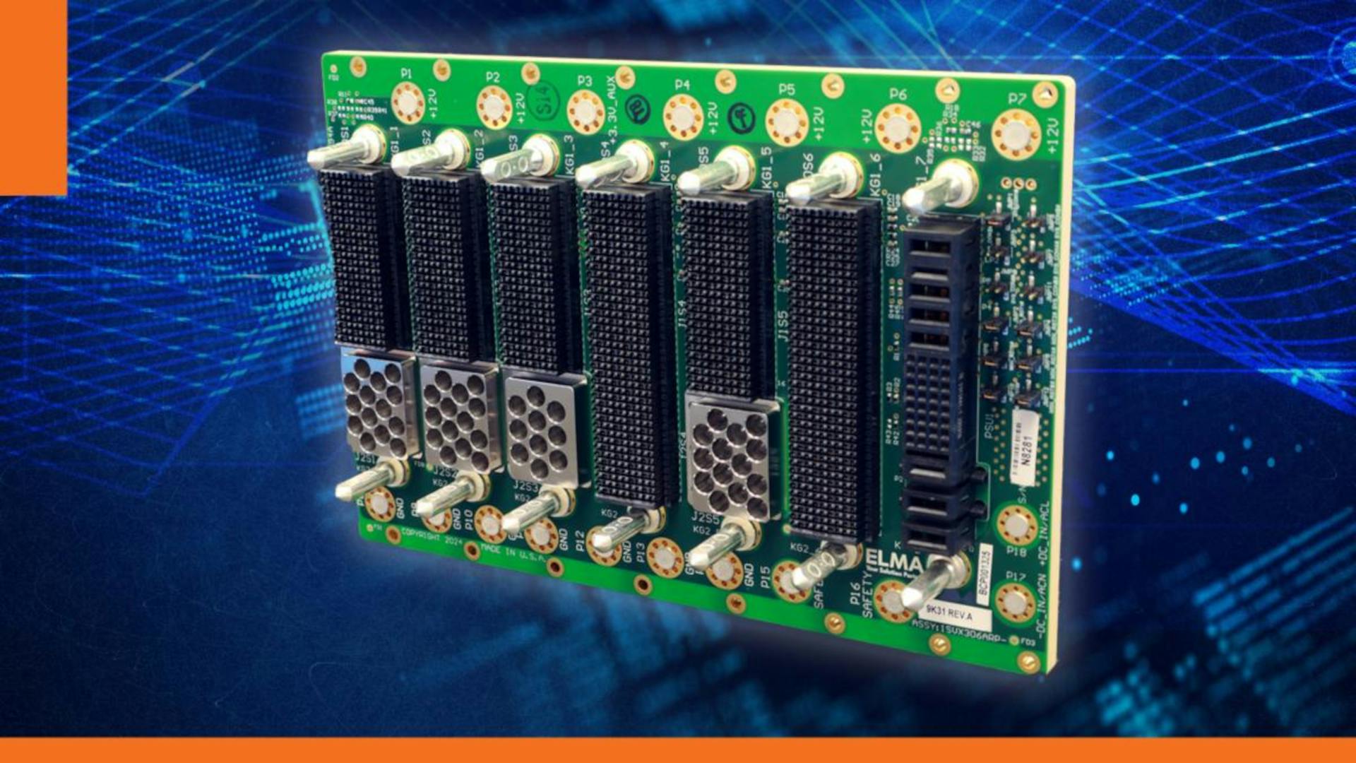 Elma&rsquo;s Robust 7-slot SOSA Aligned Backplane Equipped with VITA 62 PSU Slot