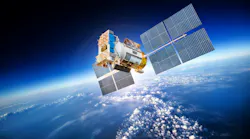 A GPS satellite orbiting the Earth. A GPS satellite orbiting the Earth.