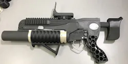 Researchers were able to fire 3D-printed ammo out of a 3D-printed grenade launcher. Researchers were able to fire 3D-printed ammo out of a 3D-printed grenade launcher.