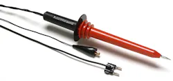 High-voltage probes, such as this one, extend a DMM’s voltage measurement range. Users should be aware that these probes are not intended for electric utility applications in which high voltages are also accompanied by high energies. Instead, they are intended for low-energy applications. High-voltage probes, such as this one, extend a DMM’s voltage measurement range. Users should be aware that these probes are not intended for electric utility applications in which high voltages are also accompanied by high energies. Instead, they are intended for low-energy applications.