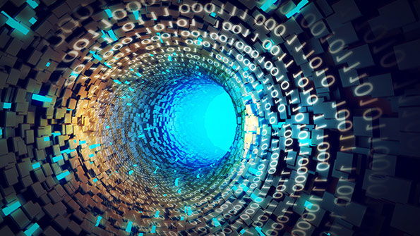 Big data illustration with binary code