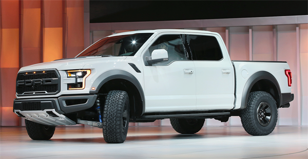 White Ford F150 on display