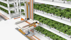 A water line set into the energy chain feeds the plants and feeds the plants, delivering about 5,417 gallons of water per hour. Living Greens Farm has 86 traverse systems in operation to help grow its products. A water line set into the energy chain feeds the plants and feeds the plants, delivering about 5,417 gallons of water per hour. Living Greens Farm has 86 traverse systems in operation to help grow its products.