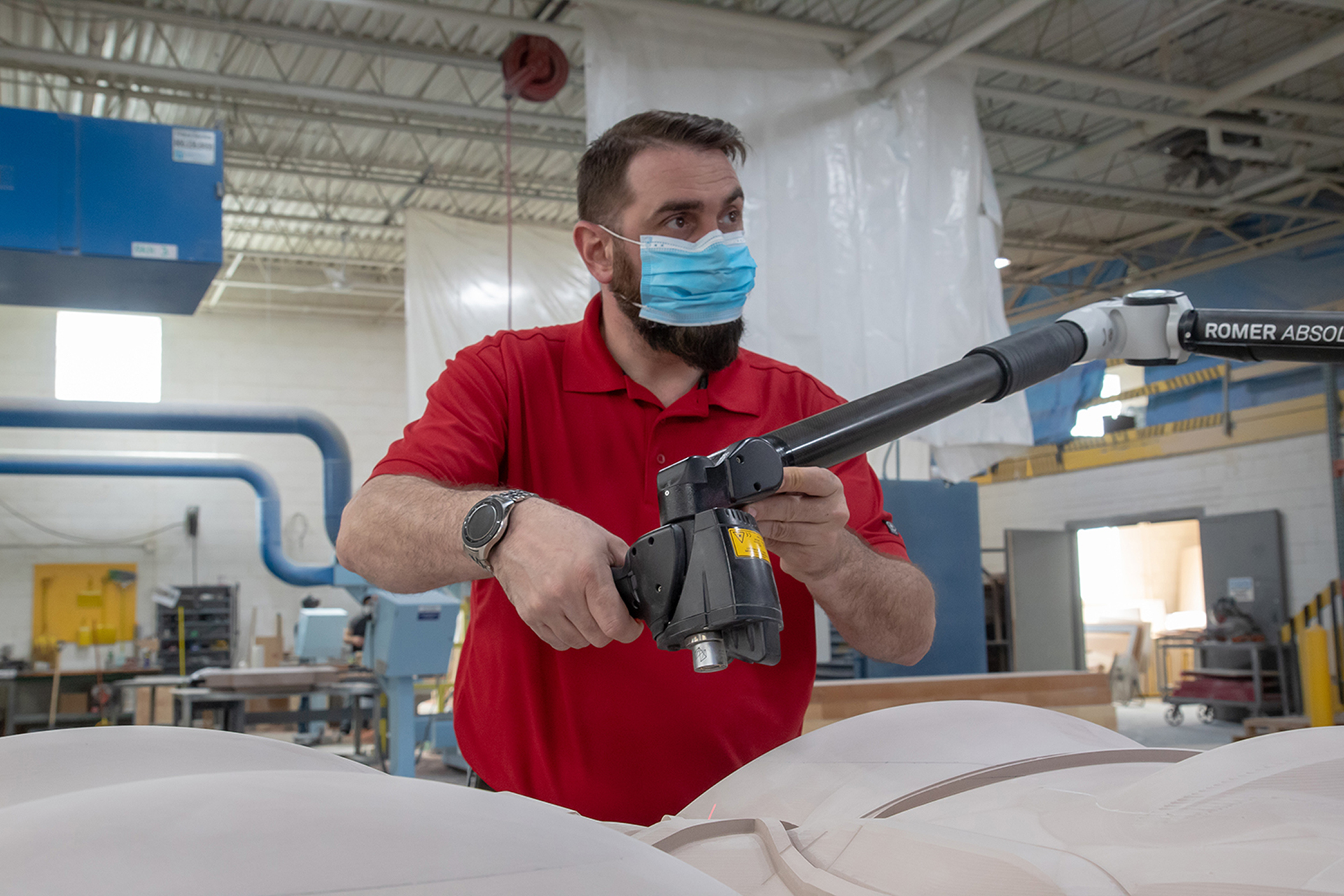 Scanning the mold of a car.