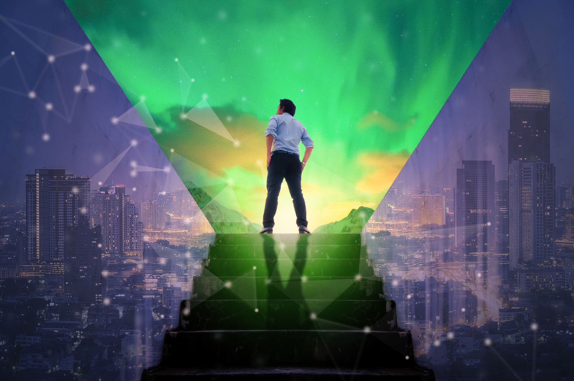 Man Climbing to success