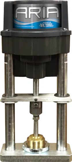 The ARIA electrically actuated, modulating globe control valve. The ARIA electrically actuated, modulating globe control valve.
