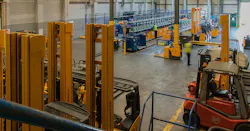 Forklift battery room in warehouse Forklift battery room in warehouse