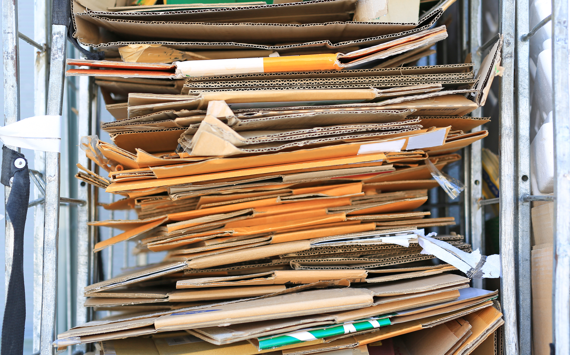 Pile of Stacked Cardboard Recycling Box