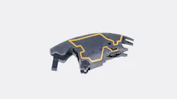 HARTING has created a microphone carrier in 3D-MID design that precisely aligns the microphones of the hearing aid and at the same time integrates the electrical contact. HARTING has created a microphone carrier in 3D-MID design that precisely aligns the microphones of the hearing aid and at the same time integrates the electrical contact.