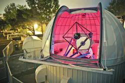 The 1-meter telescope at the Las Cumbres Observatory. The 1-meter telescope at the Las Cumbres Observatory.