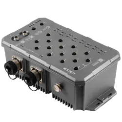 Antaira PoE M12 10 Gigabit fiber Ethernet switches are IP67 rated for harsh industrial environments including resistance to moisture, dust, vibration, and shock. Antaira PoE M12 10 Gigabit fiber Ethernet switches are IP67 rated for harsh industrial environments including resistance to moisture, dust, vibration, and shock.