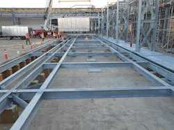 The BAC Series 3000 modules were installed on the existing concrete cold-water basin. The BAC Series 3000 modules were installed on the existing concrete cold-water basin.