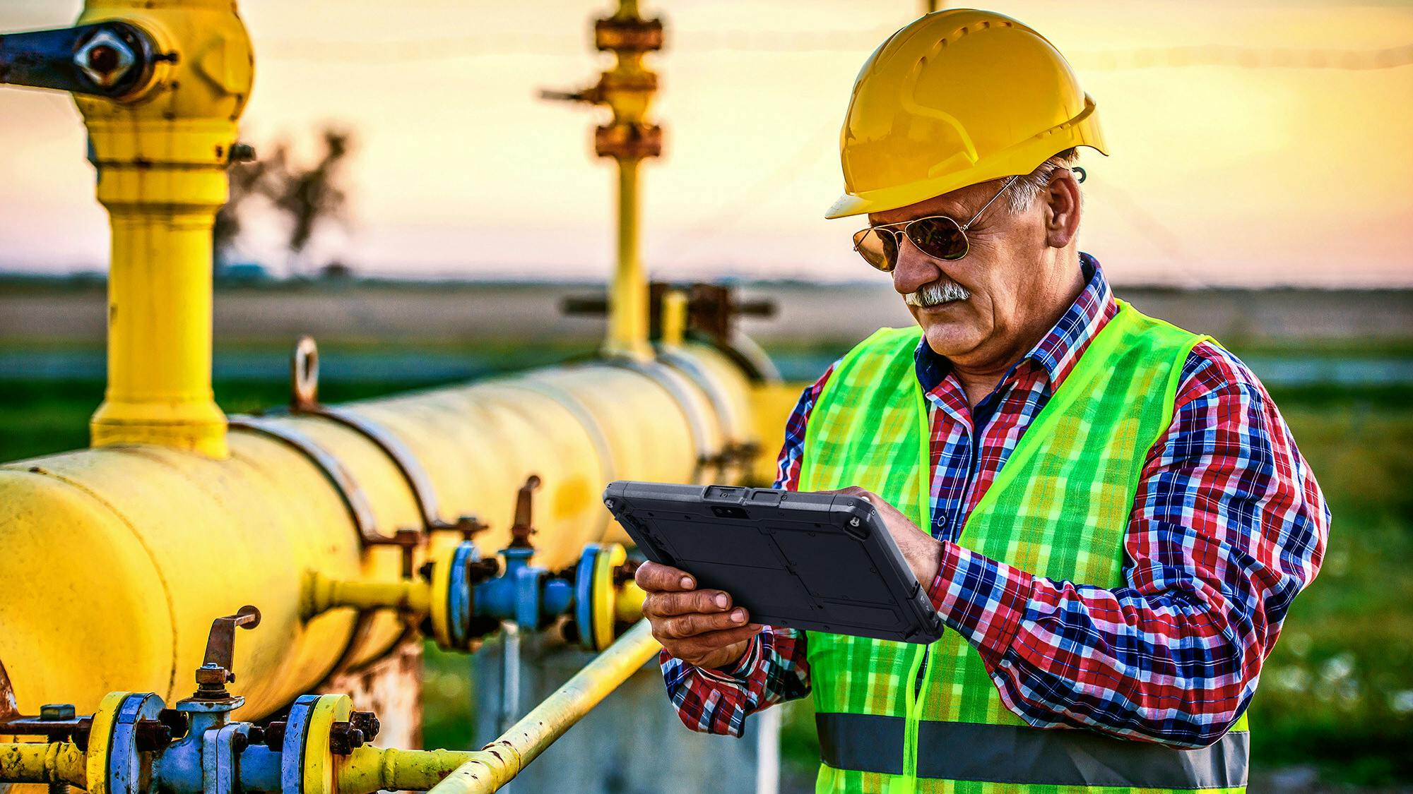 Getac zx10 tablet being used in fieldwork