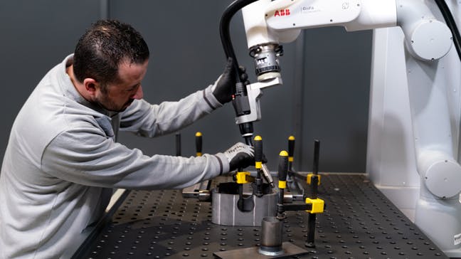 ABB cobot welding cell with GoFa cobot.
