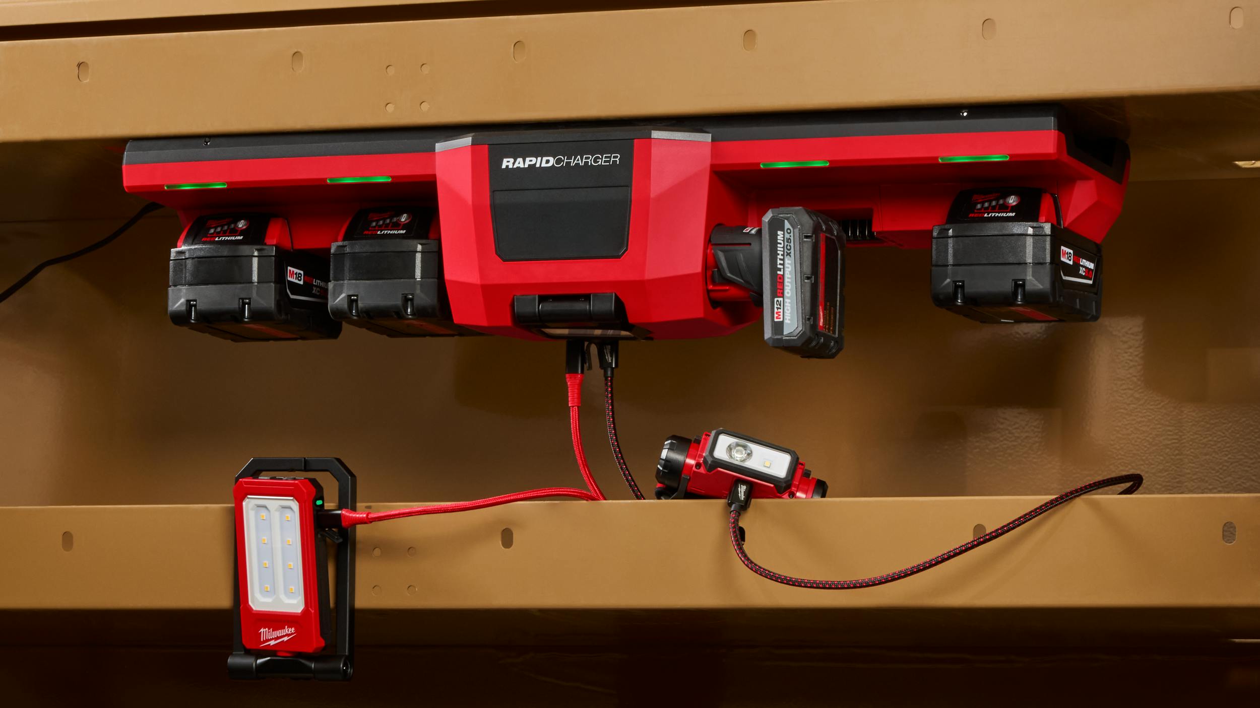 M18 and M12 Gangbox Rapid Charger Speeds Battery Charging