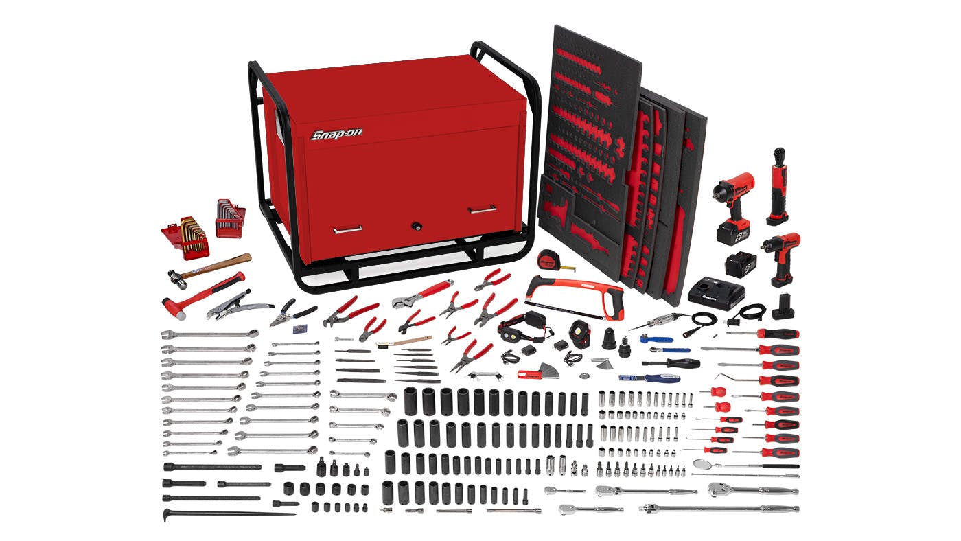 256-Piece General Maintenance Kit Includes Impact Wrenches and Organized Road Chest