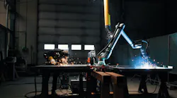 UR8 cobot demonstrating long welding. UR8 cobot demonstrating long welding.