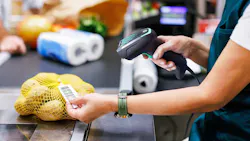 Gryphon 4600 Handheld Barcode Scanners used on lemons in checkout Gryphon 4600 Handheld Barcode Scanners used on lemons in checkout