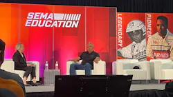 Willy T. Ribbs (right) pictured with Beth Paretta during at SEMA 2023. Willy T. Ribbs (right) pictured with Beth Paretta during at SEMA 2023.