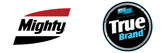 True Brand and Mighty sponsorship logos