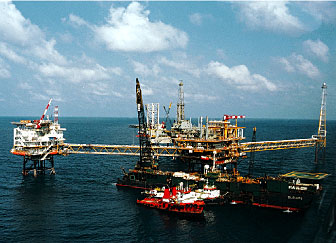 The Yadana production complex, through Phase 1, consists of four bridge-linked platforms for gas production, treatment, and personnel accommodations, and one remote wellhead platform.