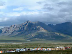 Oil-industry base camp at Galbraith Lake, in the North Slope Borough of Alaska. Oil-industry base camp at Galbraith Lake, in the North Slope Borough of Alaska.