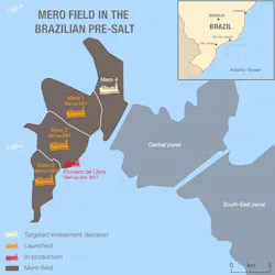Mero field in the Brazilian presalt. Mero field in the Brazilian presalt.